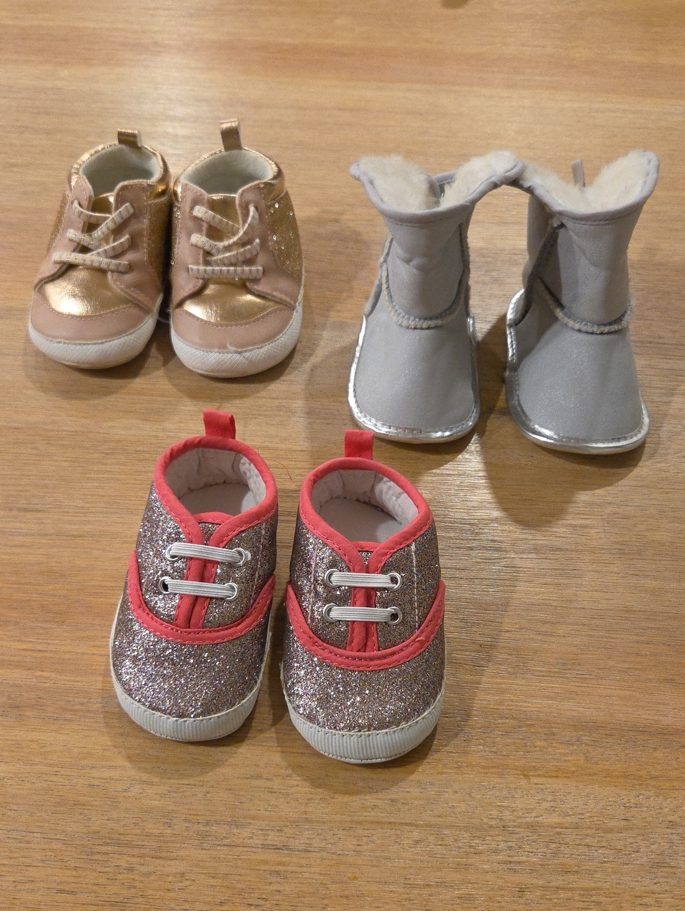 Kids Glitter Trainer Shoes in Pink and Rose Gold
